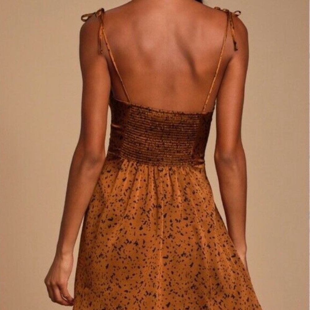 NWT Lulus bombshell bronze dress leopard print. Size Large - Picture 3 of 6